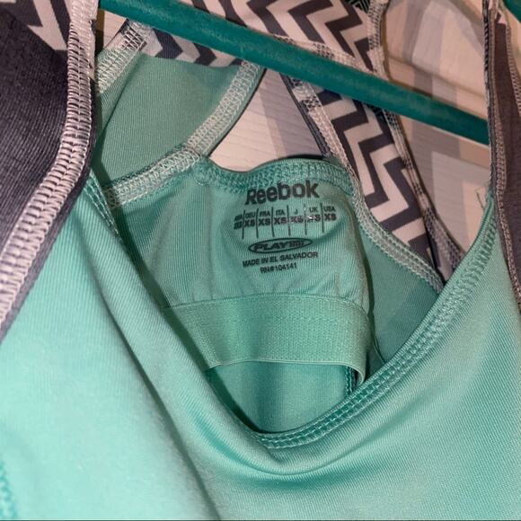 Reebok Mint Green, Gray & White Racerback Tank Top - Picture 3 of 3